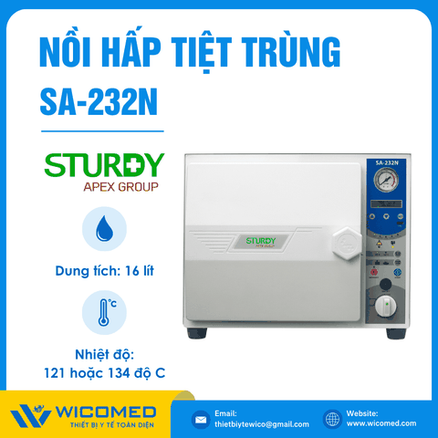Nồi Hấp Tiệt Trùng Để Bàn 16 Lít Sturdy SA-232N