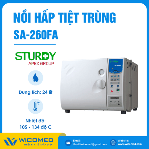 Nồi Hấp Tiệt Trùng Để Bàn Sturdy SA-260FA | 24 Lít