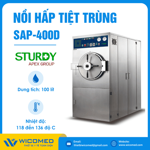 Nồi Hấp Tiệt Trùng 100 Lít Buồng Tròn Sturdy SAP-400D