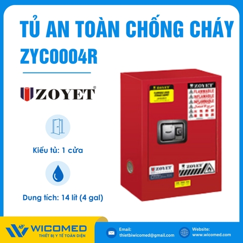 Tủ An Toàn Chống Cháy Zoyet ZYC0004R | 15 Lít (4 Gal)