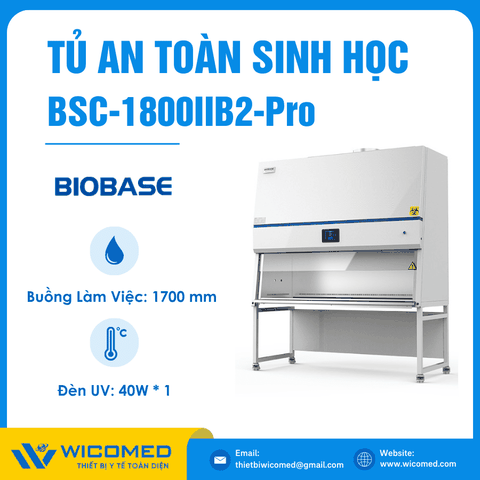 Tủ An Toàn Sinh Học Cấp II 1785mm Biobase BSC-1800IIB2-Pro (Màn Hình Cảm Ứng)