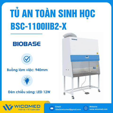 Tủ An Toàn Sinh Học Cấp II Kiểu B2 1100mm Biobase BSC-1100IIB2-X