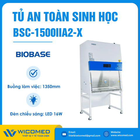 Tủ An Toàn Sinh Học Cấp II Kiểu A2 1500mm Biobase BSC-1500IIA2-X