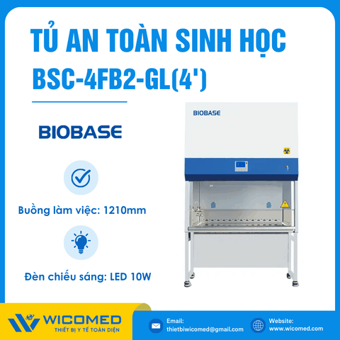 Tủ An Toàn Sinh Học Cấp II Kiểu B2 1383mm Biobase BSC-4FB2-GL(4')