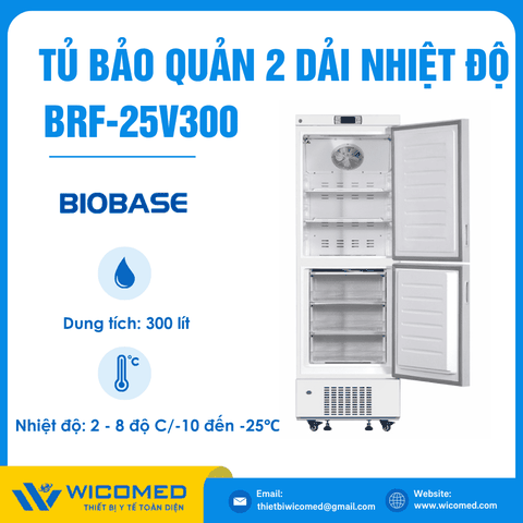 Tủ Bảo Quản 2 Dải Nhiệt Độ 300 Lít Biobase BRF-25V300