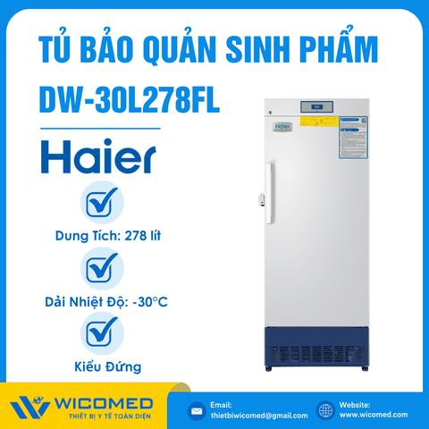 Tủ Bảo Quản Sinh Phẩm -30 Độ Haier DW-30L278FL | 278 Lít
