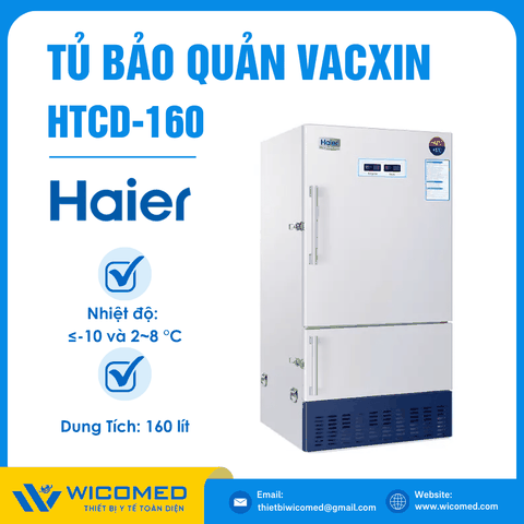 Tủ Bảo Quản Vacxin Năng Lượng Mặt Trời 2 Dải Nhiệt Độ Haier HTCD-160