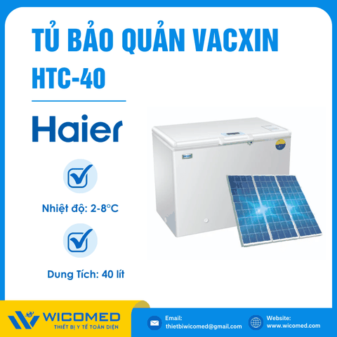 Tủ Bảo Quản Vacxin Năng Lượng Mặt Trời 2-8 Độ HTC-40 | 40 Lít