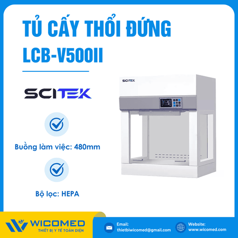 Tủ Cấy Dòng Thổi Đứng Scitek LCB-V500II | 480mm