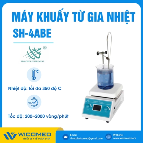 Máy Khuấy Từ Gia Nhiệt Xingchen SH-4ABE | Cảm Biến Nhiệt Độ PT100