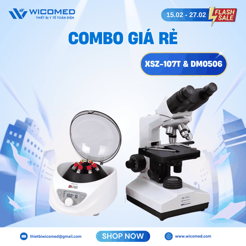 Combo Kính Hiển Vi XSZ-107T Và Máy Ly Tâm DM0506 | Chưa Tới 8 Triệu
