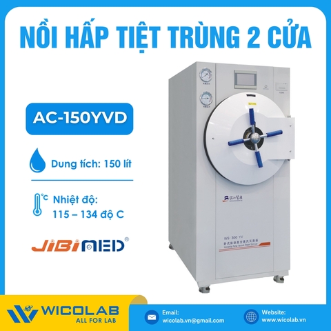 Nồi Hấp Tiệt Trùng 2 Cửa Sấy Chân Không Jibimed AC-150YVD | 150 Lít