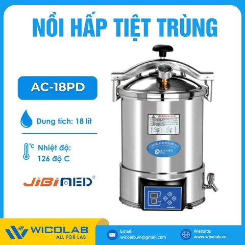 Nồi Hấp Tiệt Trùng Để Bàn Tự Động Jibimed AC-18PD | 18 Lít