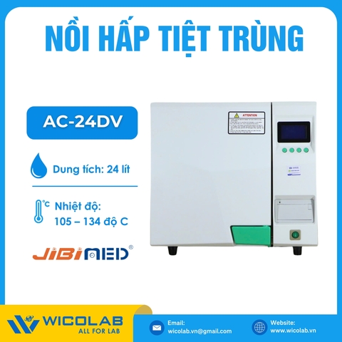 Nồi Hấp Tiệt Trùng Sấy Chân Không Chuẩn Class B Jibimed AC-24DV | 24 Lít