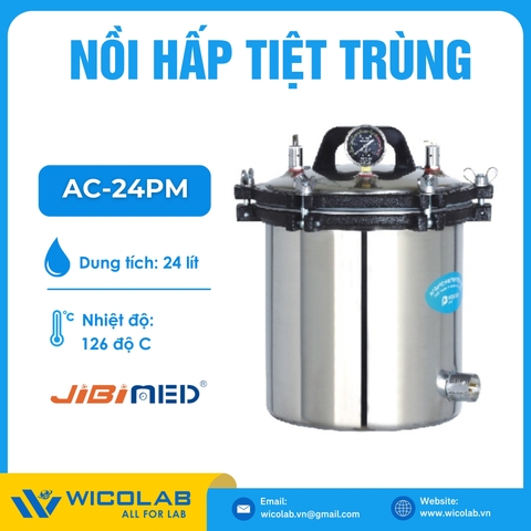Nồi Hấp Tiệt Trùng Để Bàn Jibimed Trung Quốc AC-24PM | 24 Lít