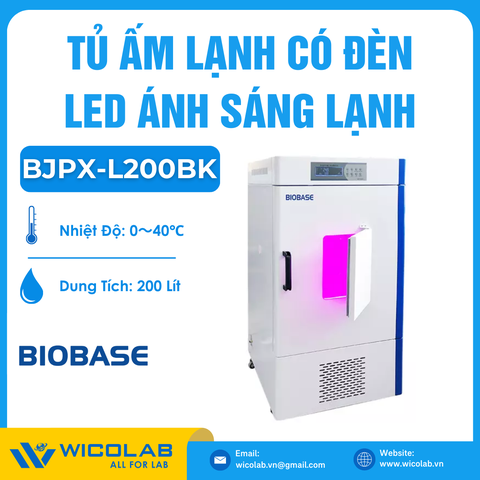 Tủ Ấm Lạnh Có Đèn LED Ánh Sáng Lạnh Biobase BJPX-L200BK
