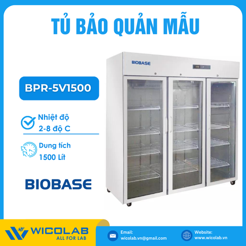 Tủ Bảo Quản Mẫu 2-8 Độ C 1500 Lít Biobase Trung Quốc BPR-5V1500 | Cửa Kính
