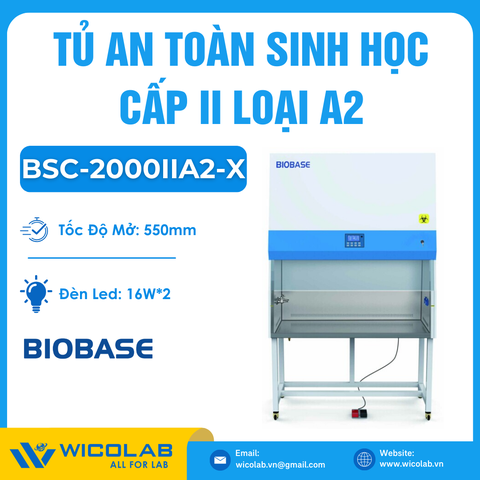 Tủ An Toàn Sinh Học Cấp II Kiểu A2 Biobase Trung Quốc BSC-2000IIA2-X | 2.0m