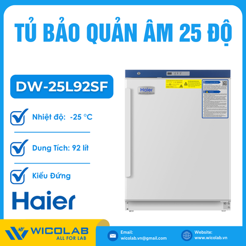 Tủ Bảo Quản Chống Cháy Nổ -25 Độ Haier DW-25L92SF | 92 Lít