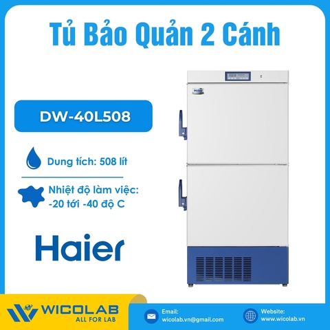 Tủ Bảo Quản 2 Cánh -40 Độ Haier DW-40L508 | 508 Lít