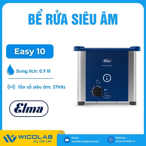 Bể Rửa Siêu Âm Không Gia Nhiệt Elma - Đức Easy 10 | 0.9 Lít