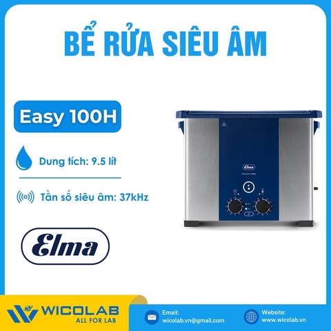 Bể Rửa Siêu Âm Gia Nhiệt Elma - Đức Easy 100H | 9.5 Lít