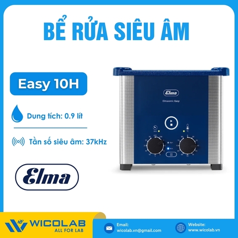 Bể Rửa Siêu Âm Gia Nhiệt Elma - Đức Easy 10H | 0.9 Lít