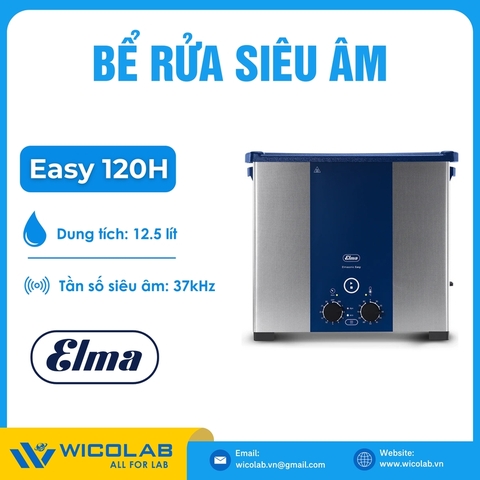 Bể Rửa Siêu Âm Gia Nhiệt Elma - Đức Easy 120H | 12.9 Lít