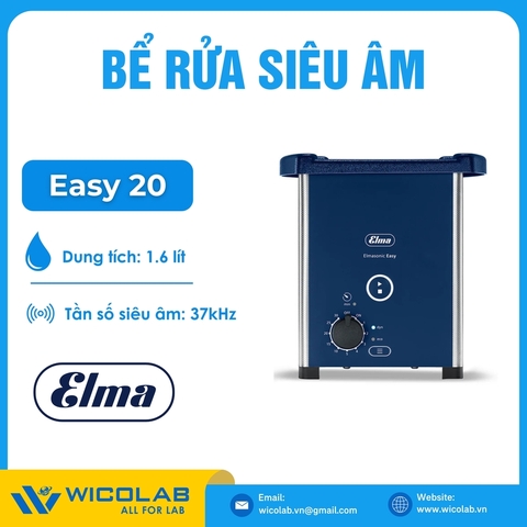 Bể Rửa Siêu Âm Elma - Đức Easy 20 | 1.6 Lít