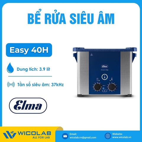Bể Rửa Siêu Âm Gia Nhiệt Elma - Đức Easy 40H | 3.9 Lít