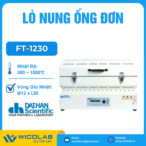 Lò Nung Ống Đơn 1000 Độ C Daihan Hàn Quốc FT-1230