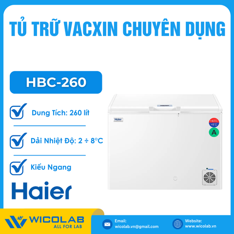 Tủ Bảo Quản Vacxin Chuyên Dụng Haier HBC-260 | 260 Lít