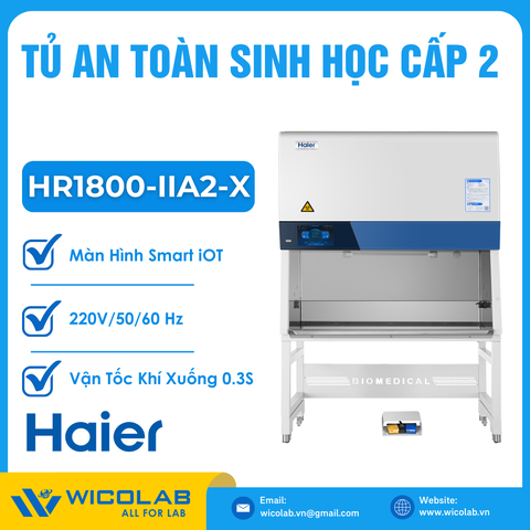 Tủ An Toàn Sinh Học Cấp 2 Smart IoT Haier HR1800-IIA2-X | 1.8M