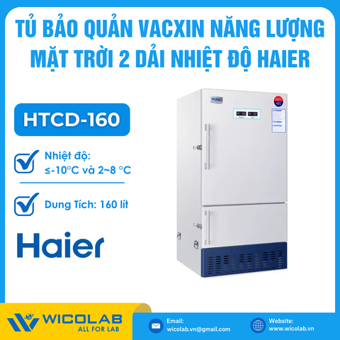 Tủ Bảo Quản Vacxin Năng Lượng Mặt Trời 2 Dải Nhiệt Độ Haier HTCD-160 | 160 Lít