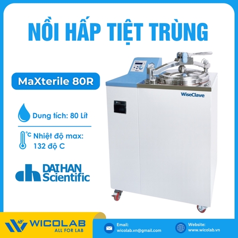 Nồi Hấp Ướt Tiệt Trùng Daihan MaXterile 80R | 80 Lít- Có máy in nhiệt