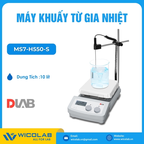 Máy Khuấy Từ Gia Nhiệt 550 Độ C Dlab MS7-H550-S | Mặt 184x184mm