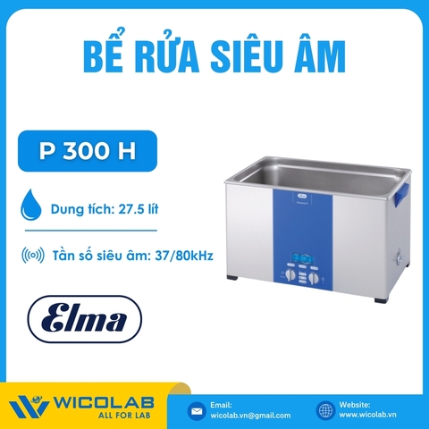 Bể Rửa Siêu Âm 2 Tần Số Elma - Đức P 300 H | 27.5 Lít