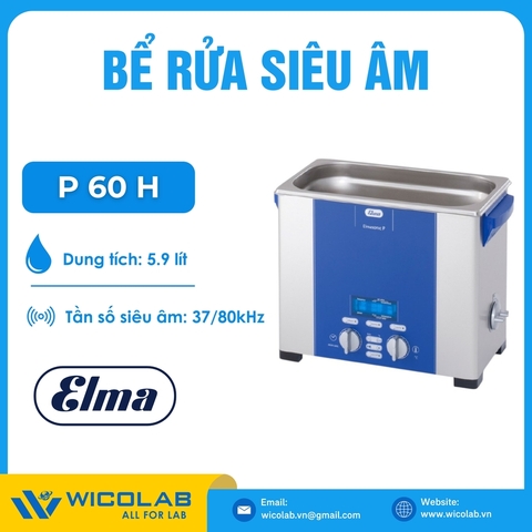 Bể Rửa Siêu Âm 2 Tần Số Elma - Đức P 60 H | 5.9 Lít