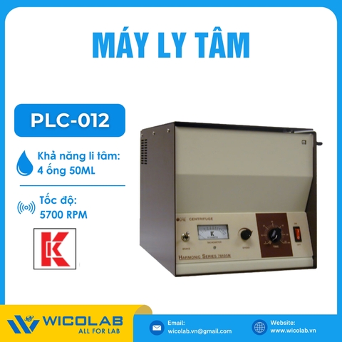Máy ly tâm Gemmy 5000 vòng/phút PLC-012 | 4 ống x 50ml