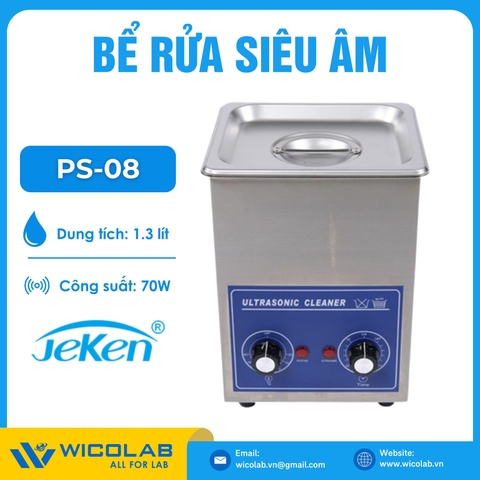 Bể Rửa Siêu Âm Jeken Trung Quốc - Kiểu Cơ Núm Vặn PS-08 | 1.3 Lít