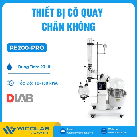 Thiết Bị Cô Quay Chân Không Dlab RE200-Pro | Bình chưng 20 lít