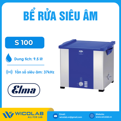 Bể Rửa Siêu Âm Không Gia Nhiệt Elma - Đức S 100 | 9.5 Lít