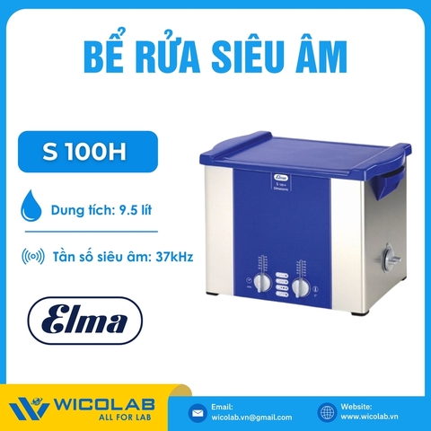 Bể Rửa Siêu Âm Có Gia Nhiệt Elma - Đức S100H | 10.8 Lít