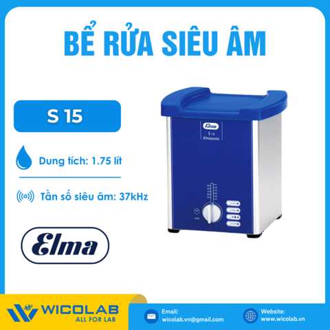 Bể Rửa Siêu Âm Không Gia Nhiệt Elma - Đức S 15 | 1.75 Lít