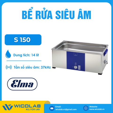 Bể Rửa Siêu Âm Không Gia Nhiệt Elma - Đức S 150 | 14 Lít