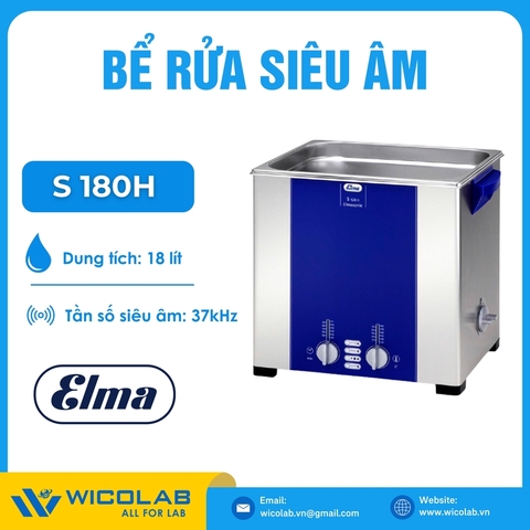 Bể Rửa Siêu Âm Có Gia Nhiệt Elma - Đức S180H | 18 Lít