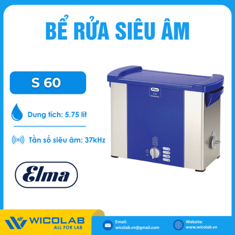 Bể Rửa Siêu Âm Không Gia Nhiệt Elma - Đức S 60 | 5.75 Lít