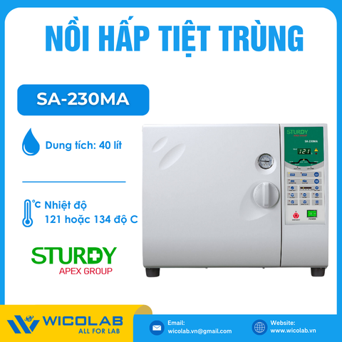 Nồi Hấp Tiệt Trùng 40 Lít Để Bàn Sấy Chân Không  Sturdy SA-230MA