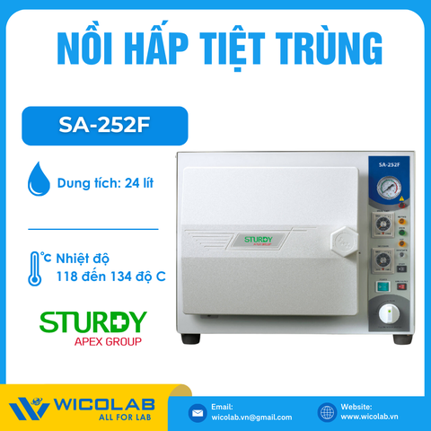 Nồi Hấp Tiệt Trùng Để Bàn 24 Lít Sturdy SA-252F | Sấy Tự Động