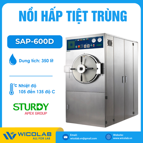 Nồi Hấp Tiệt Trùng Buồng Tròn Sturdy SAP-600D | 350 Lít